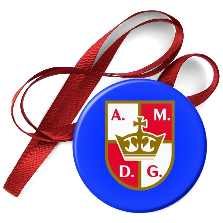 przypinka medal Konfederacja Korony Polskiej sygnaturka na niebieskim tle