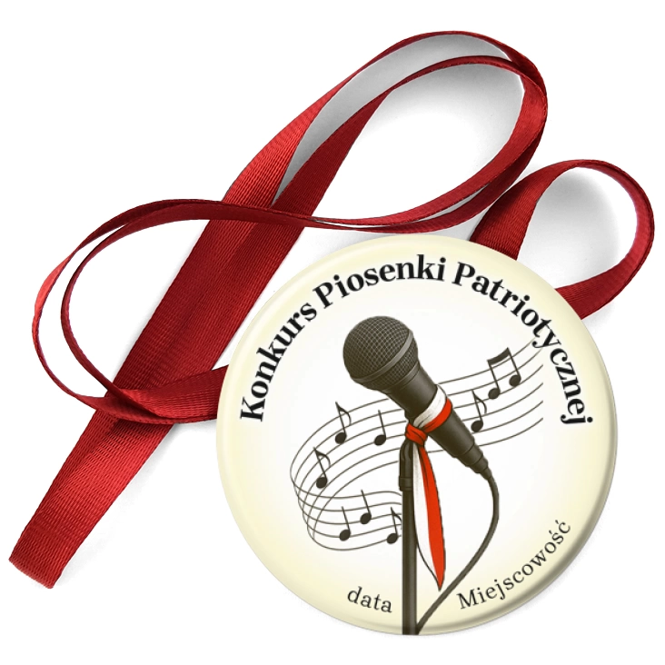 przypinka medal Konkurs piosenki patriotycznej mikrofon