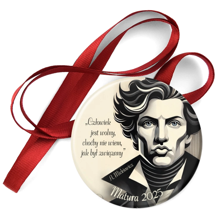przypinka medal Mickiewicz jako sigma male Matura