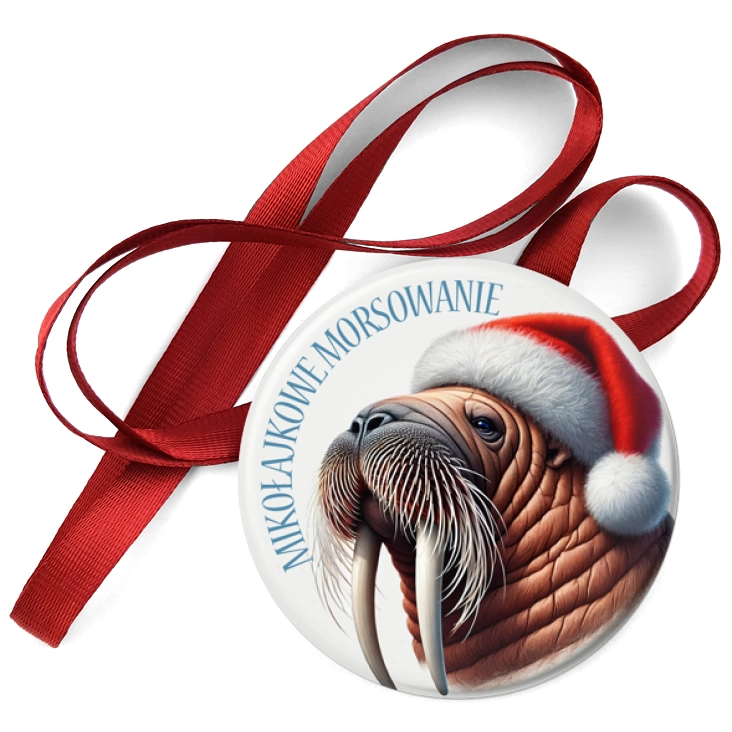 przypinka medal Mikołajkowe morsowanie z pomponem