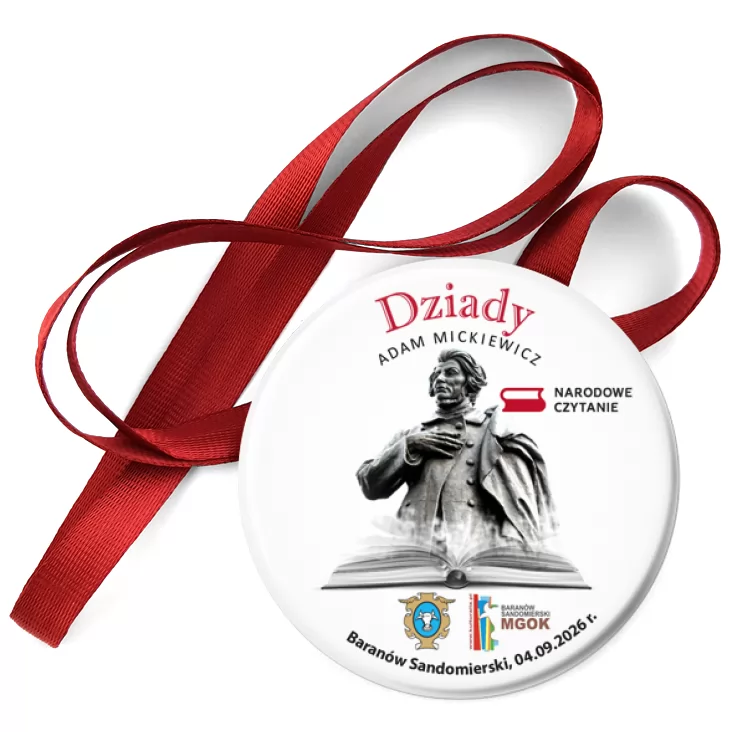 przypinka medal Narodowe Czytanie 2026 Baranów Sandomierski