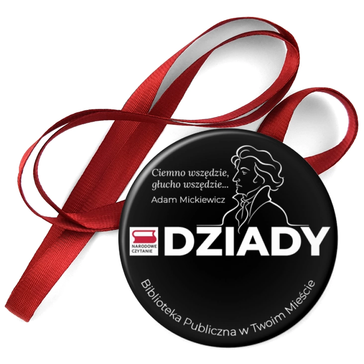 przypinka medal Narodowe Czytanie Ciemno wszędzie