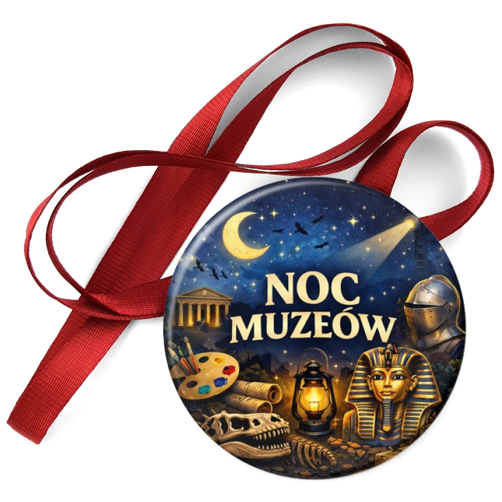 przypinka medal Noc Muzeów - Kleopatra i zbroja