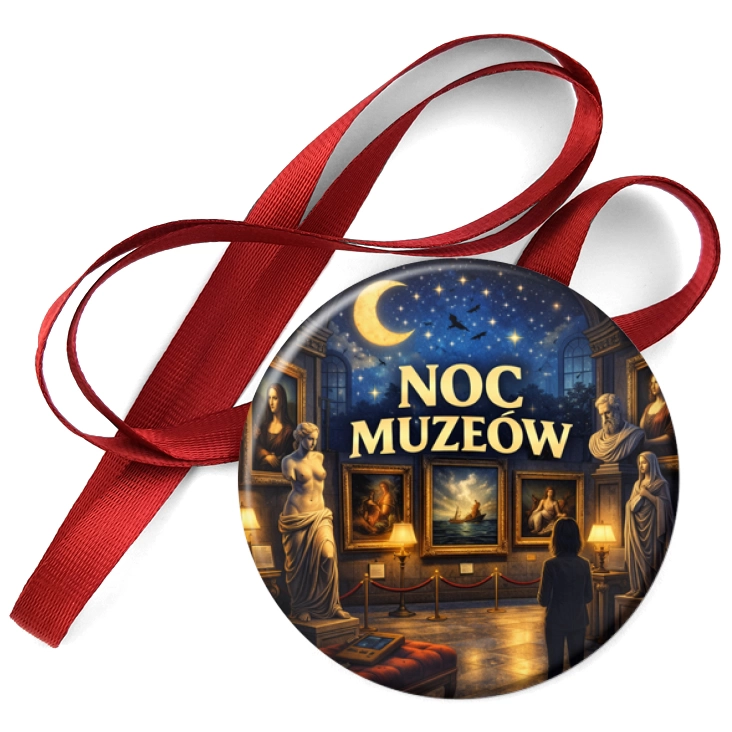 przypinka medal Noc Muzeów - rzeźba i malarstwo