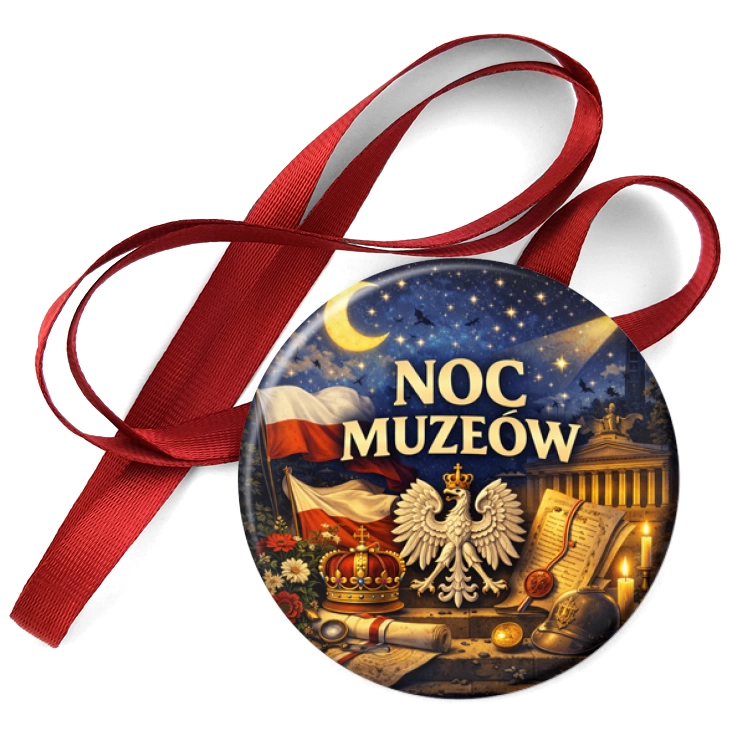 przypinka medal Noc Muzeów - symbole narodowe