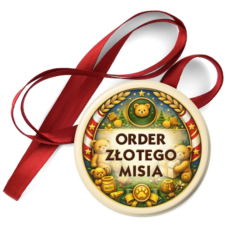 przypinka medal Order Złotego Misia