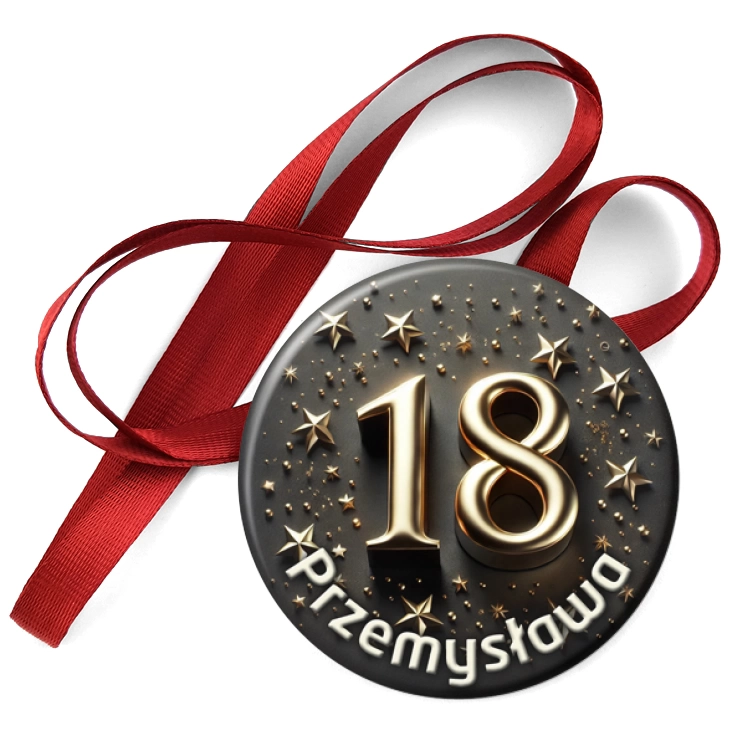 przypinka medal Osiemnastka gwiazdy 3d