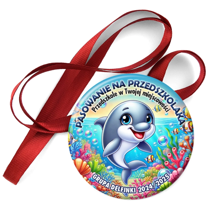 przypinka medal Pasowanie na przedszkolaka grupa Delfinki