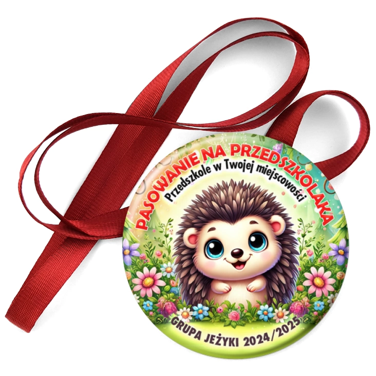 przypinka medal Pasowanie na przedszkolaka grupa Jeżyki