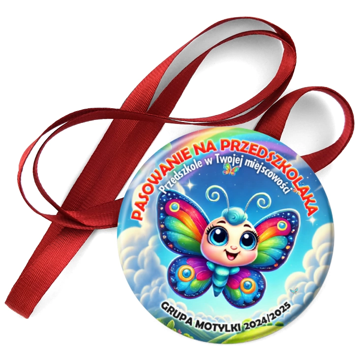 przypinka medal Pasowanie na przedszkolaka grupa Motylki