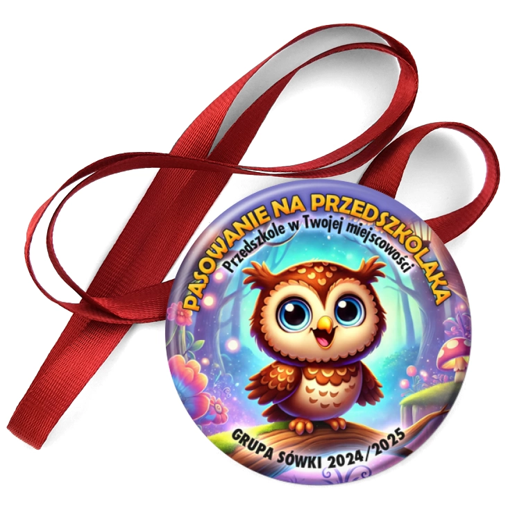 przypinka medal Pasowanie na przedszkolaka grupa Sówki