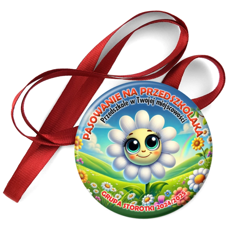 przypinka medal Pasowanie na przedszkolaka grupa Stokrotki