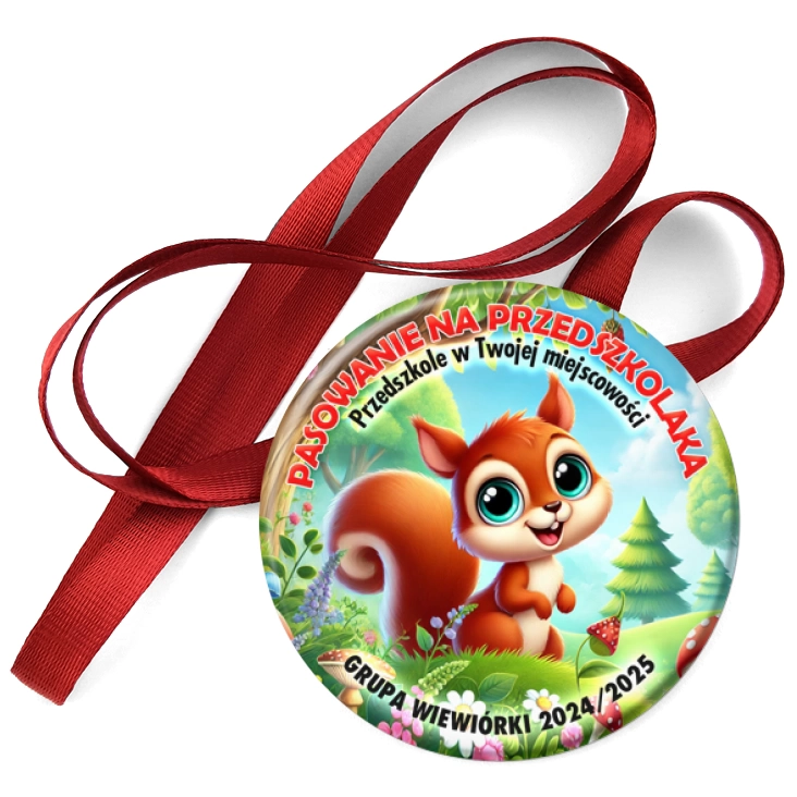 przypinka medal Pasowanie na przedszkolaka grupa Wiewiórki