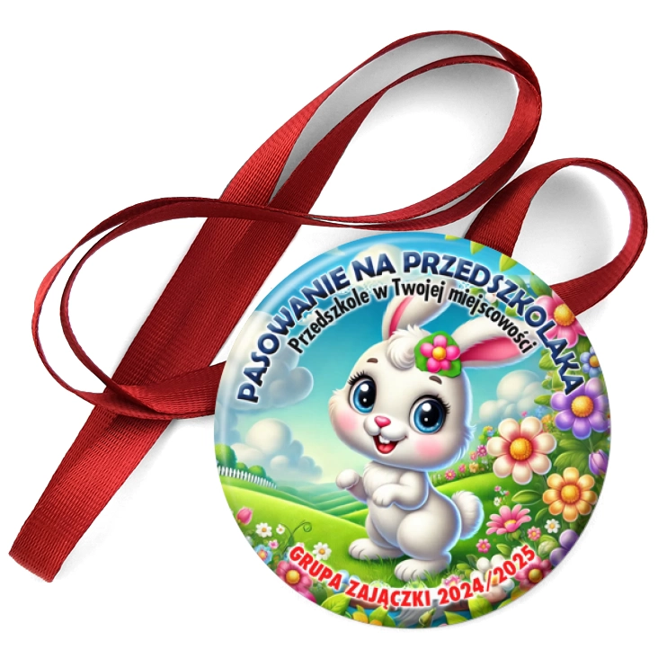 przypinka medal Pasowanie na przedszkolaka grupa Zajączki