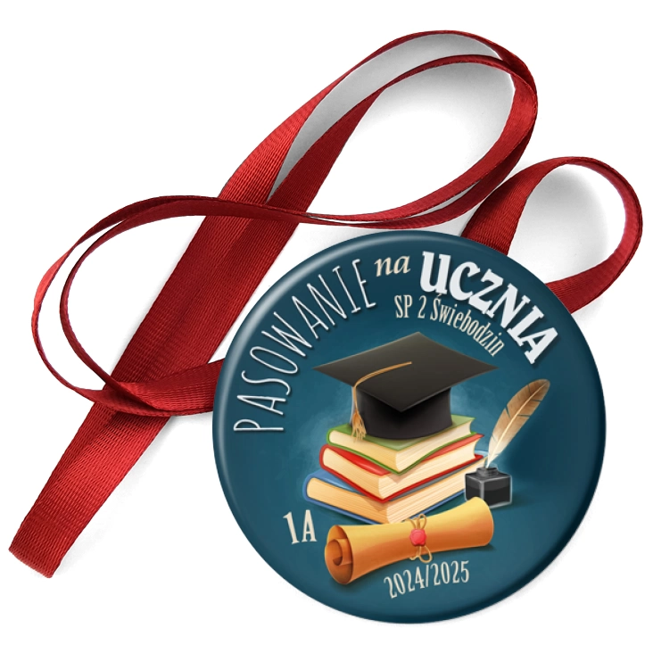 przypinka medal Pasowanie na Ucznia SP 2 Świebodzin