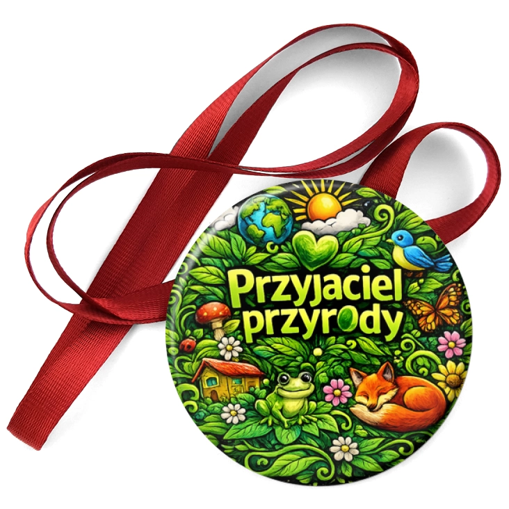 przypinka medal Przyjaciel przyrody na kolorowym tle
