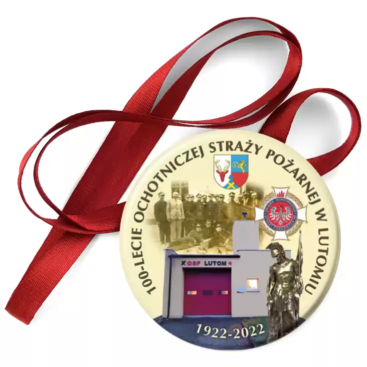 przypinka medal 100 lat OSP w Lutomiu