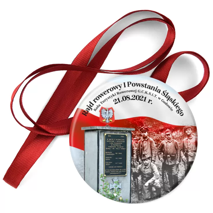 przypinka medal 102 rocznica I Powstania Śląskiego Rajd Rowerowy