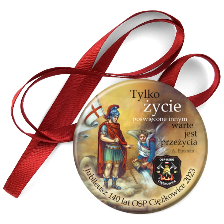 przypinka medal 140 lat OSP Ciężkowice