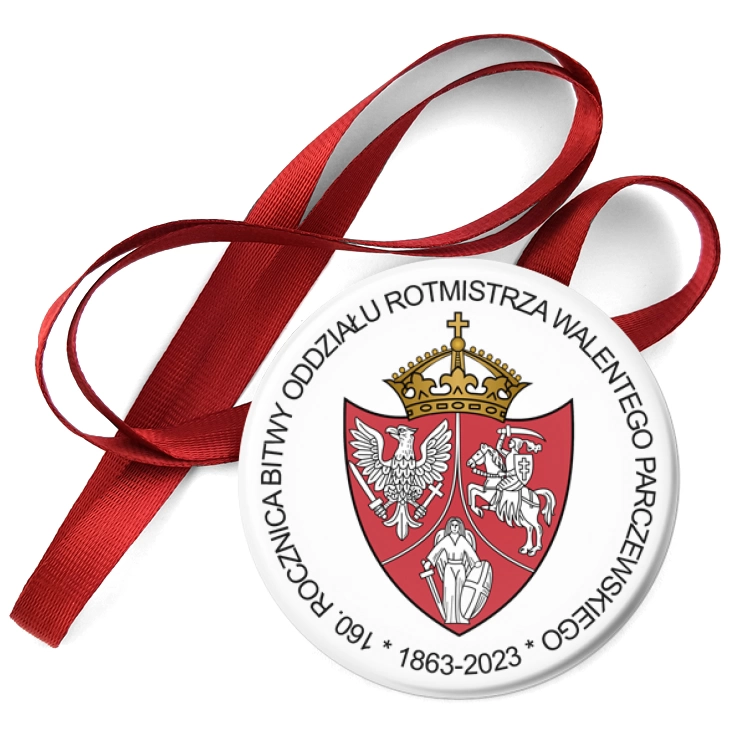 przypinka medal 160. Rocznica bitwy Oddziału Rotmistrza Walentego Parczewskiego