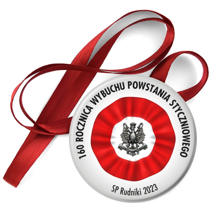 przypinka medal 160. Rocznica wybuchu Powstania Styczniowego SP Rudniki