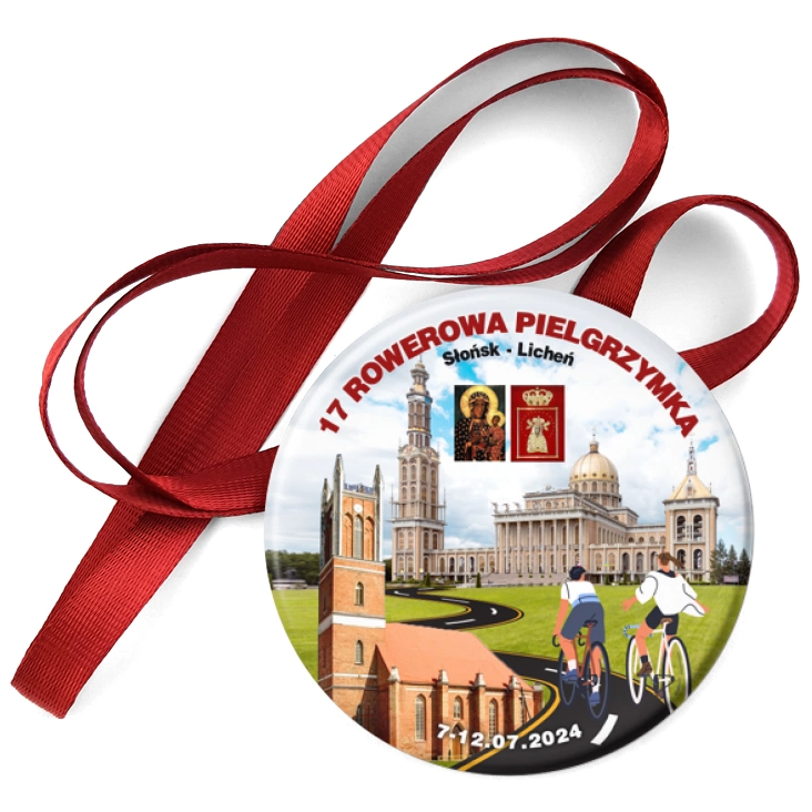 przypinka medal 18 Rowerowa Pielgrzymka Słońsk - Licheń 2024