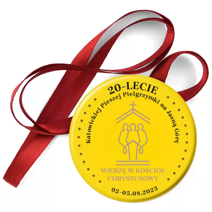 przypinka medal 20-lecie Katowickiej Pieszej Pielgrzymki na Jasną Górę