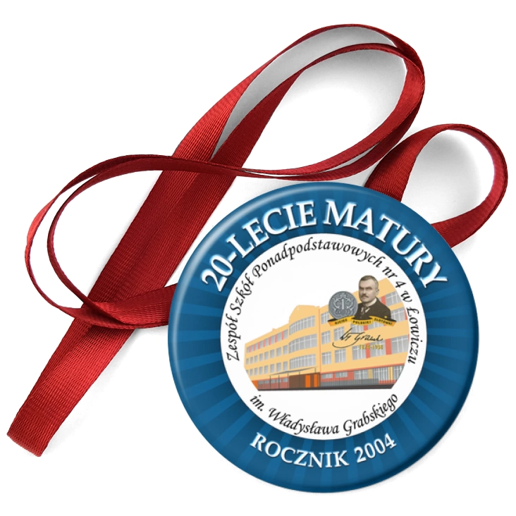 przypinka medal 20-lecie matury ZSP nr 4 w Łowiczu