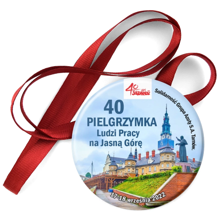 przypinka medal 40 Pielgrzymka Ludzi Pracy na Jasną Górę Grupa Azoty