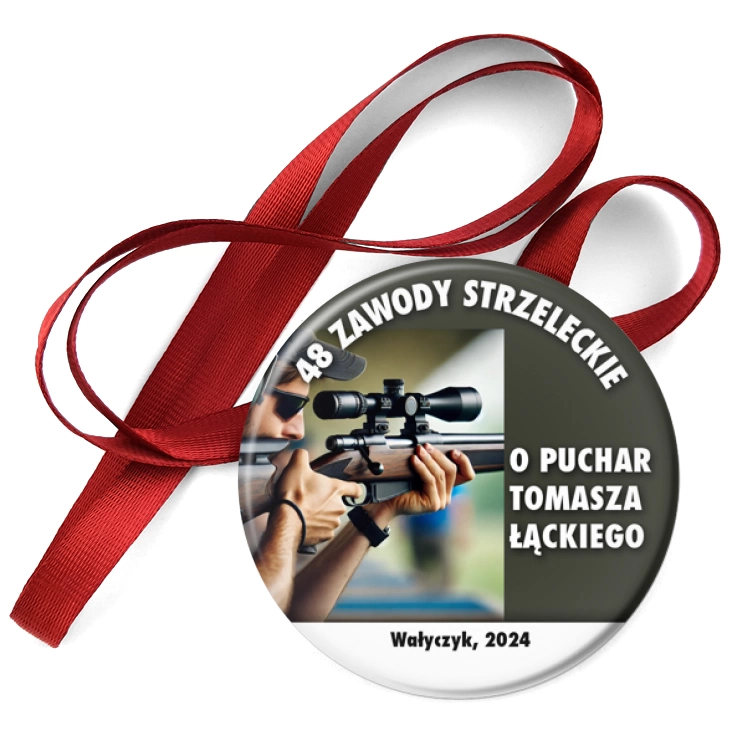 przypinka medal 48 zawody strzeleckie o Puchar Tomasza Łąckiego
