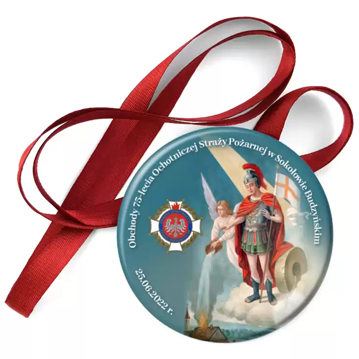 przypinka medal 75 lat OSP w Sokołowie Budzyńskim