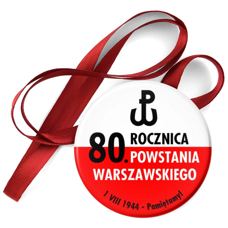 przypinka medal 80. rocznica Powstania Warszawskiego