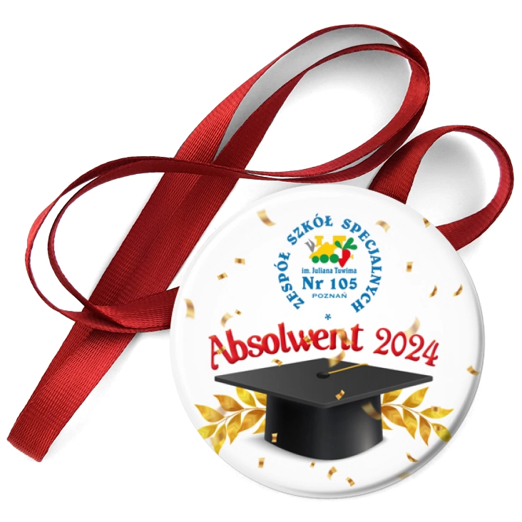 przypinka medal Absolwent Zespołu Szkół Specjalnych nr 105 w Poznaniu