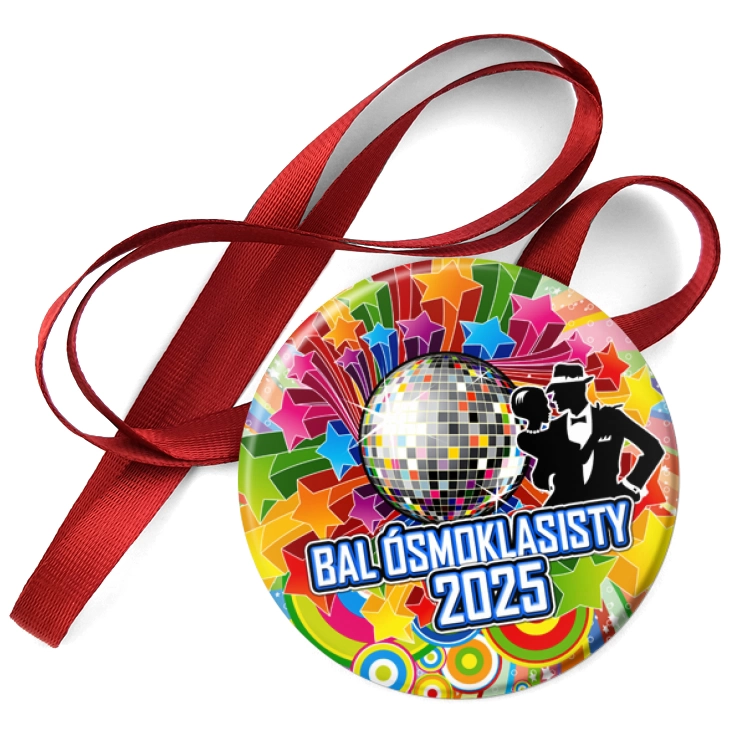 przypinka medal Bal ósmoklasisty z kulą disco