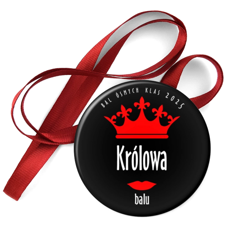 przypinka medal Bal Ósmych Klas czarna królowa balu