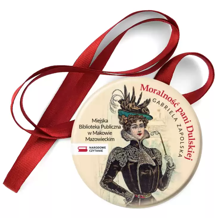 przypinka medal Biblioteka w Makowie Mazowieckim Narodowe Czytanie 2021