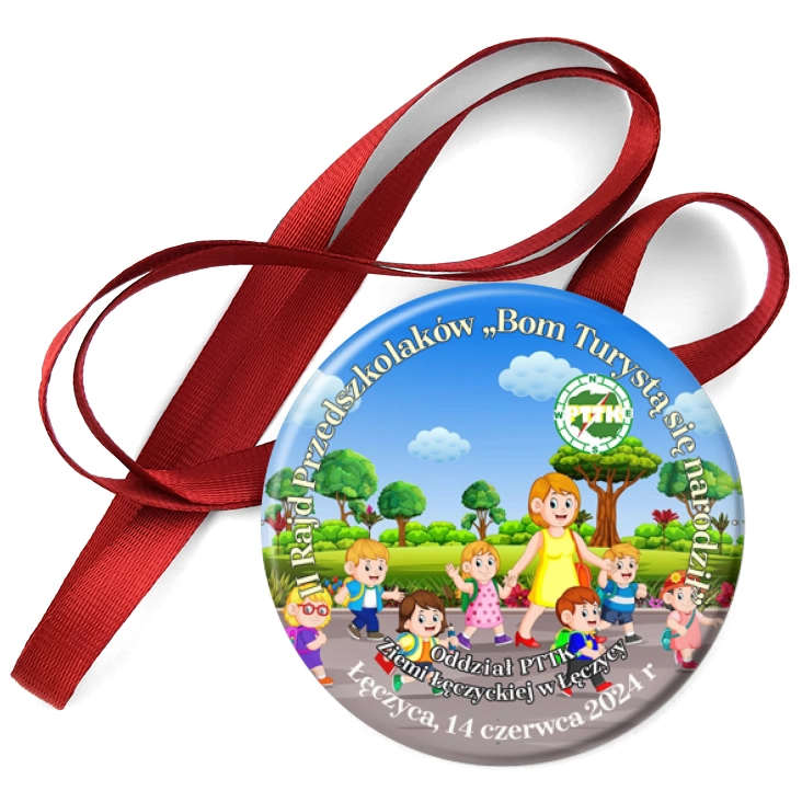 przypinka medal Bom turystą się narodził