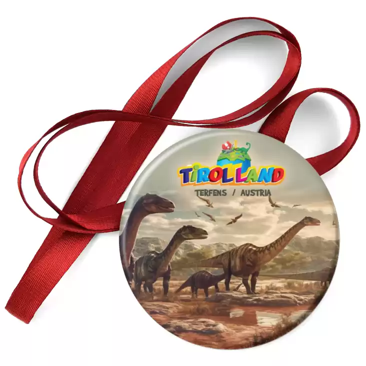 przypinka medal Dinozaury o zachodzie słońca Tirolland