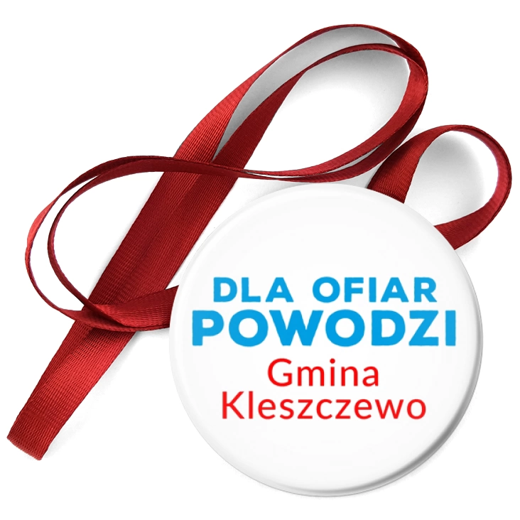 przypinka medal Dla ofiar powodzi gmina Kleszczewo