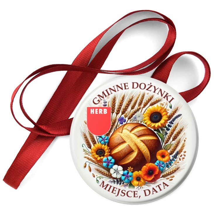 przypinka medal Dożynki gminne bochen chleba