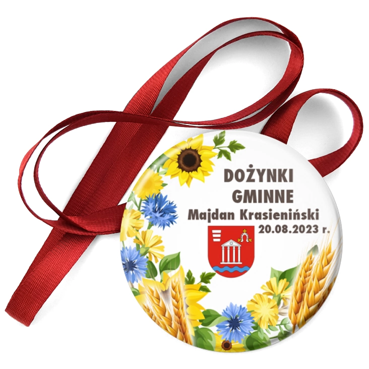 przypinka medal Dożynki Gminne Majdan Krasieniński 2023