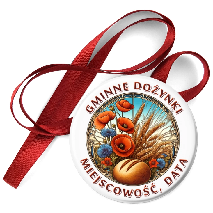 przypinka medal Dożynki Gminne mak i chleb
