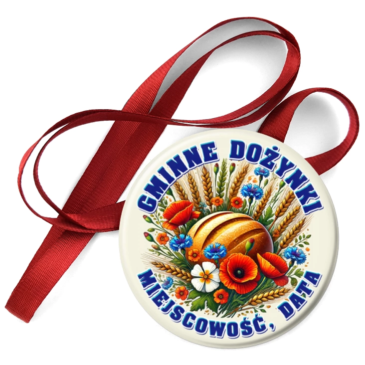 przypinka medal Dożynki Gminne maki i modraki
