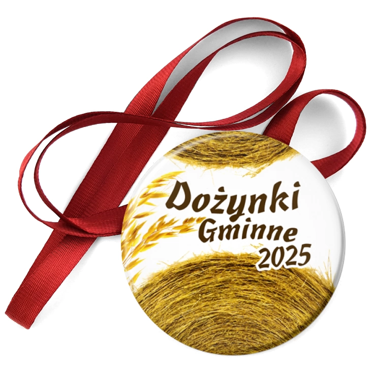 przypinka medal Dożynki gminne z balotami słomy