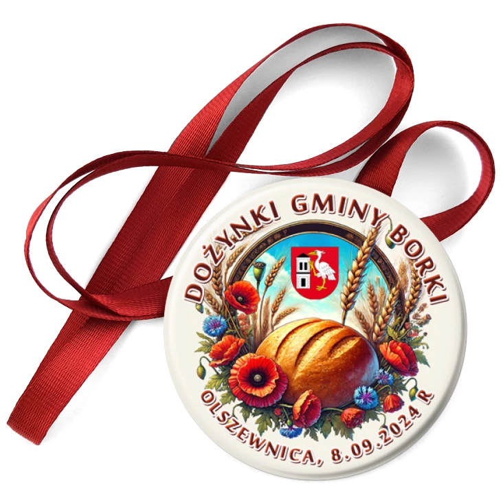 przypinka medal Dożynki Gminy Borki 2024