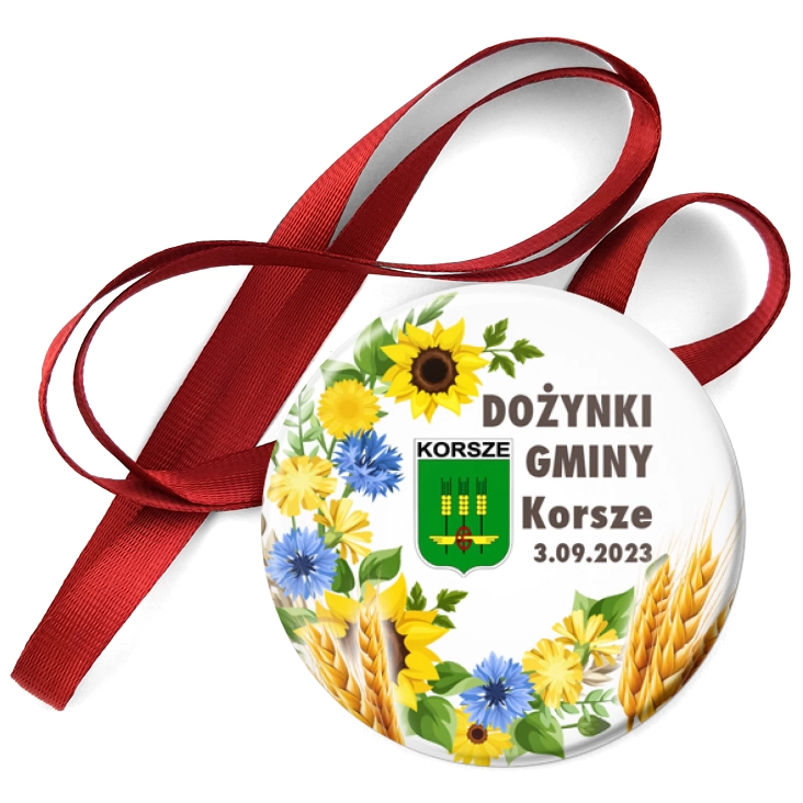 przypinka medal Dożynki Gminy Korsze 2023