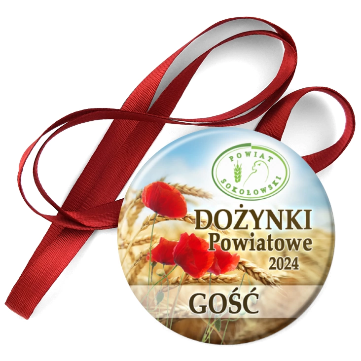 przypinka medal Dożynki Powiat Sokołowski