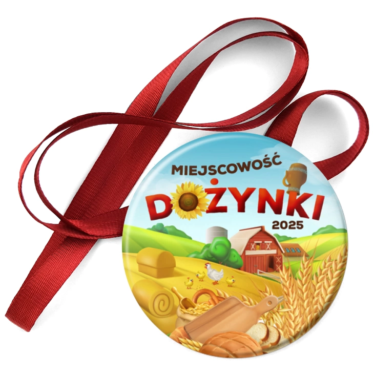 przypinka medal Dożynki wiejski pejzaż