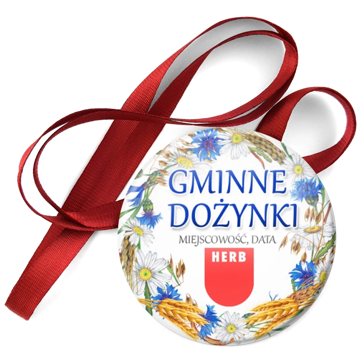 przypinka medal Dożynki wieniec z chabrów