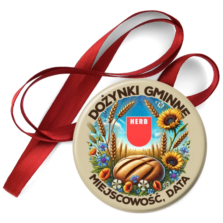 przypinka medal Dożynki z herbem